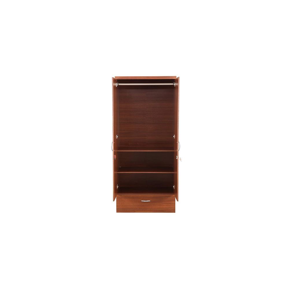 Aaram By Zebrs Wood Two Door Wardrobe in Regato Walnut Colour