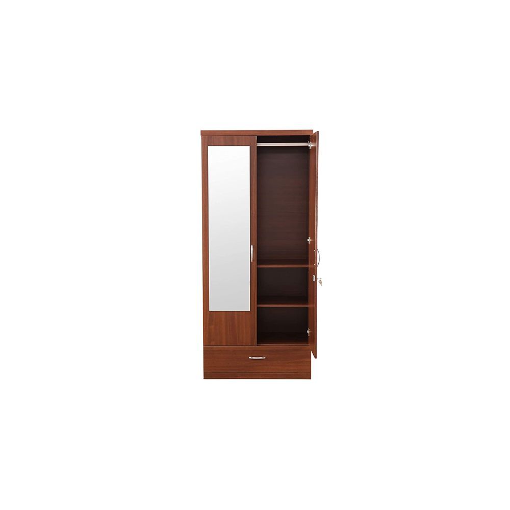 Aaram By Zebrs Wood Two Door Wardrobe in Regato Walnut Colour