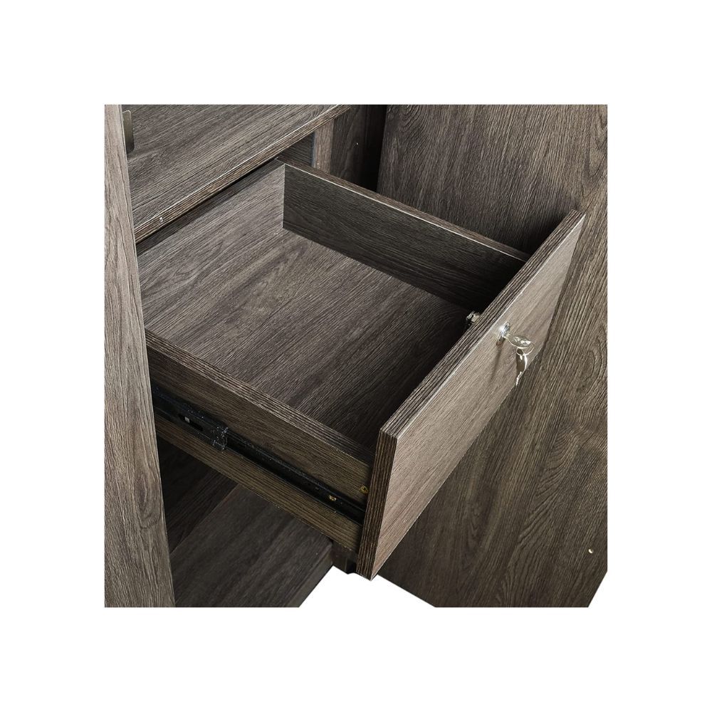 Aaram By Zebrs Wood Wardrobe, 3 Door, Dark Brown & White Oak (Matte Natural Wood Grain Finish, Termite Free, Non-Toxic Furniture