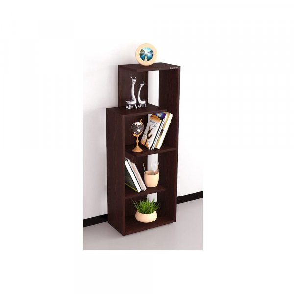 Aaram By Zebrs Wooden Books and Showpieces Rack 5 Shelf in Wenge Color Bookshelf Bookshelves Bookends Library Unit