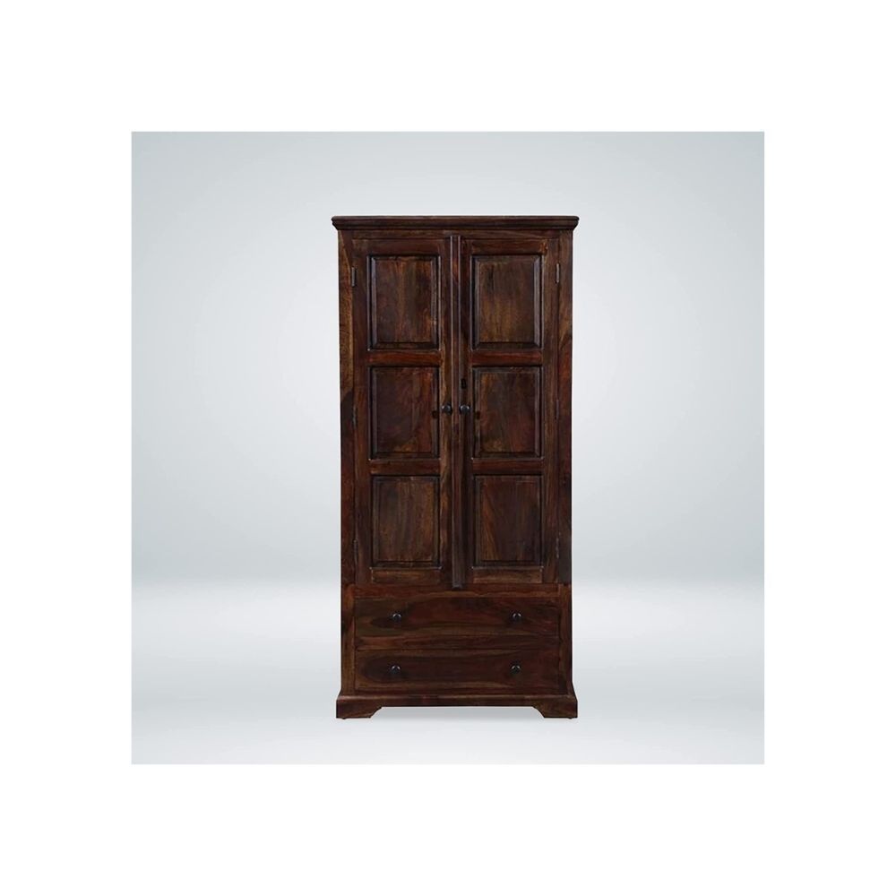 Aaram By Zebrs Wooden Wardrobe for Bedroom | Wood Almirah for Home with 3 Door & 2 Drawers Storage for Home | Sheesham Wood