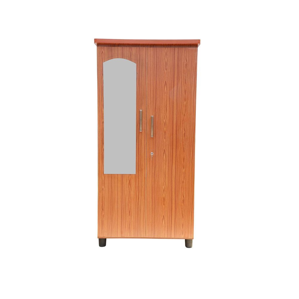 Aaram By ZebrsTwo Door Wardrobe Wooden Almirah Cabinet in Teak Color