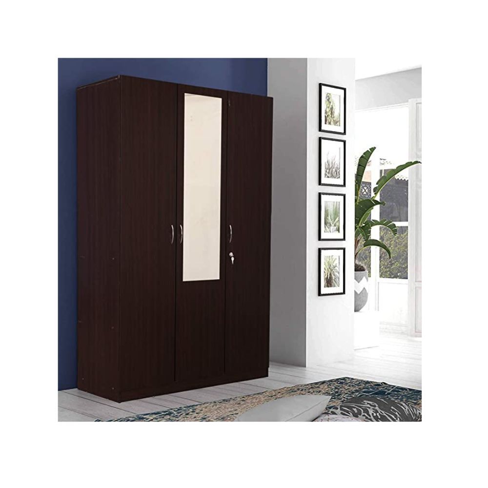 Aaram By ZebrsWood Three Door Wardrobe in Walnut Colour