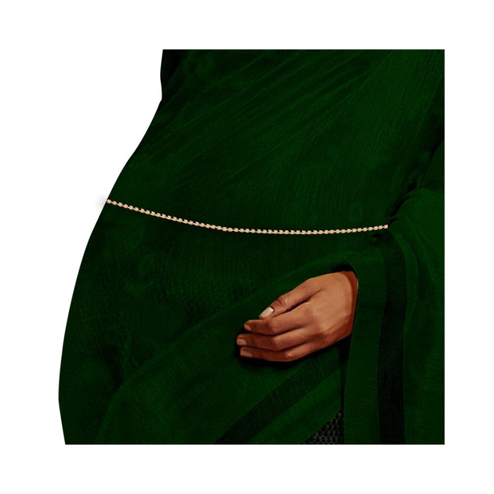 ACCESSHER 2 Line Stone White Brass Waist Hoop Waistbelt/Kamarband for Women