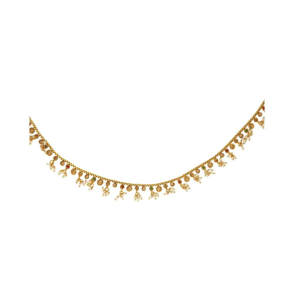 ACCESSHER Elegant Pearl, Ruby and Emerald Waist Belt for Women(Multicolour)