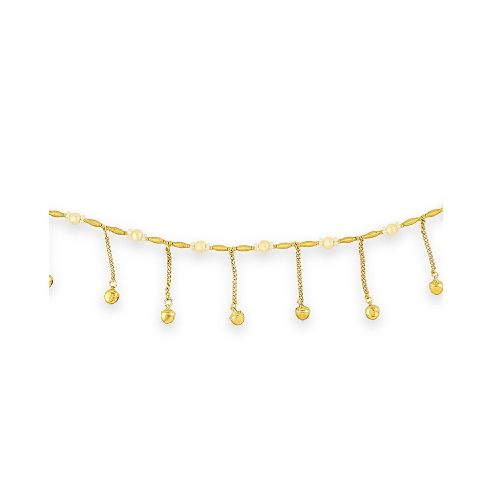 ACCESSHER Gold Color Copper Material Gold and Pearls Kamarband