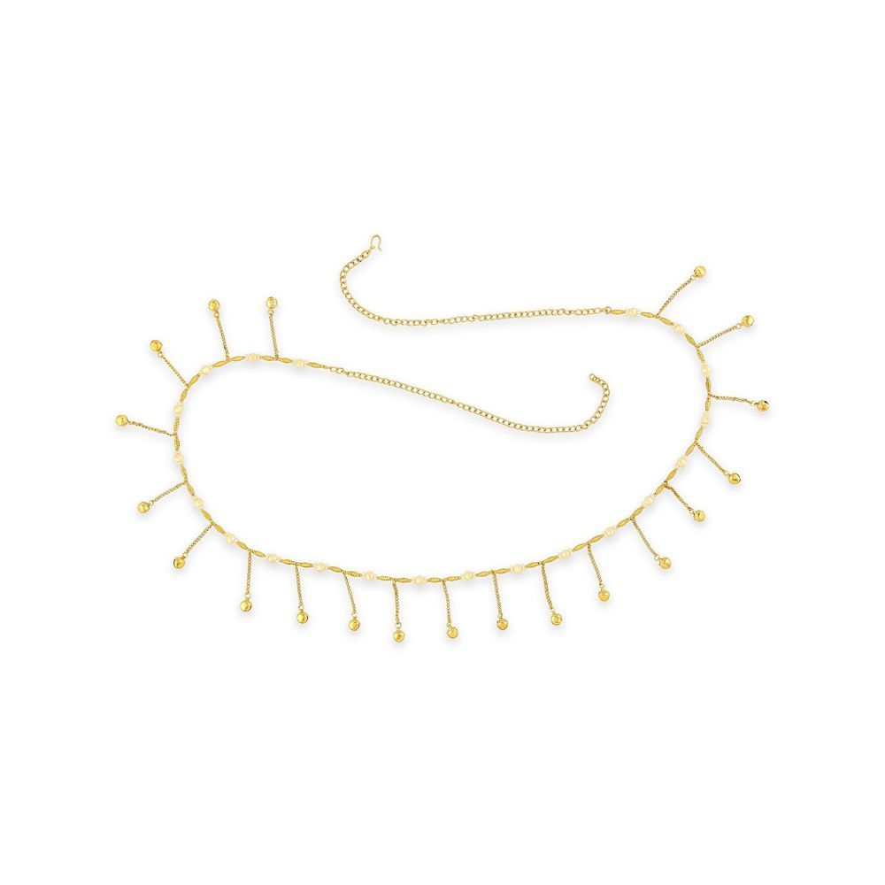 ACCESSHER Gold Color Copper Material Gold and Pearls Kamarband