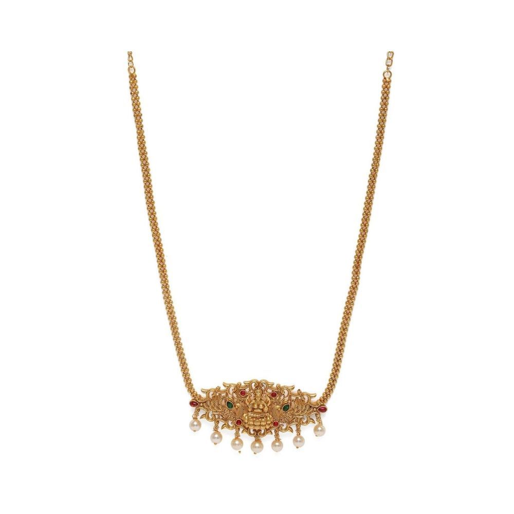 AccessHer Gold-Toned & Ruby Artificial Stone Studded Matte Sustainable Kamarbandh for Women & Girls