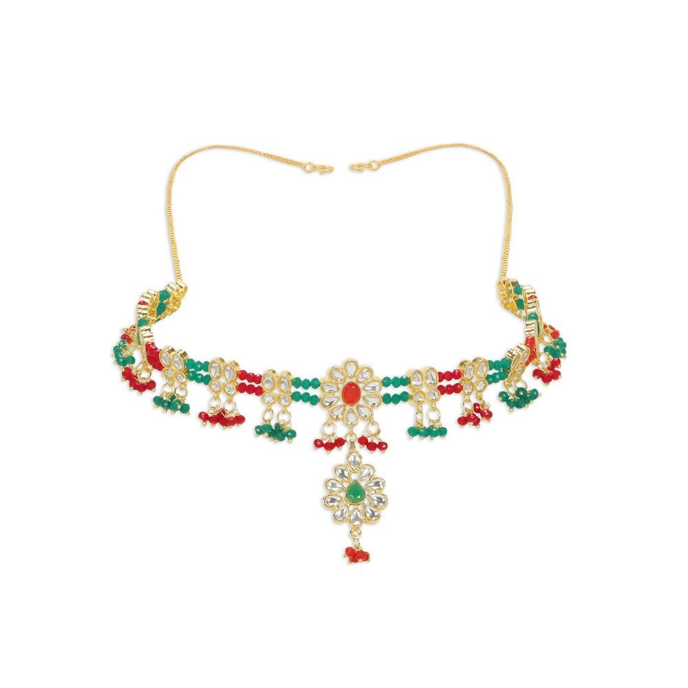 Accessher Traditional Gold Plated Bridal Sheeshphool Mathapatti