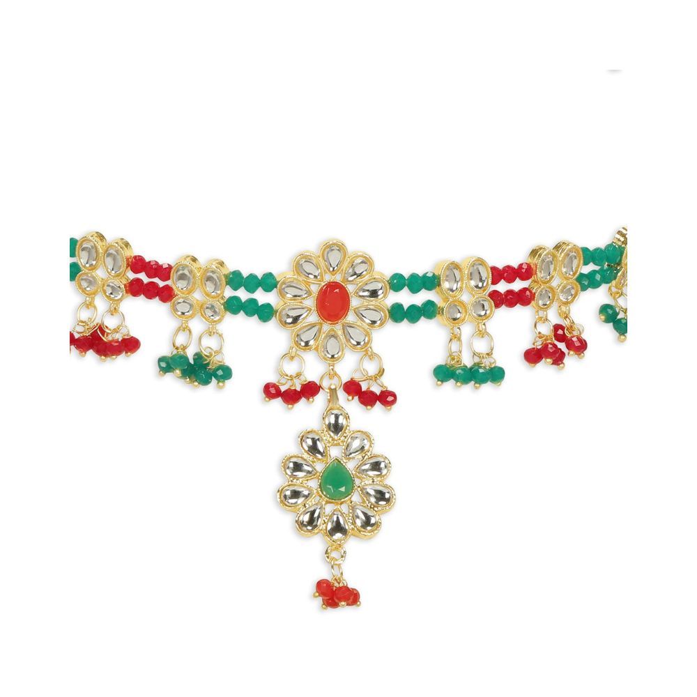 Accessher Traditional Gold Plated Bridal Sheeshphool Mathapatti