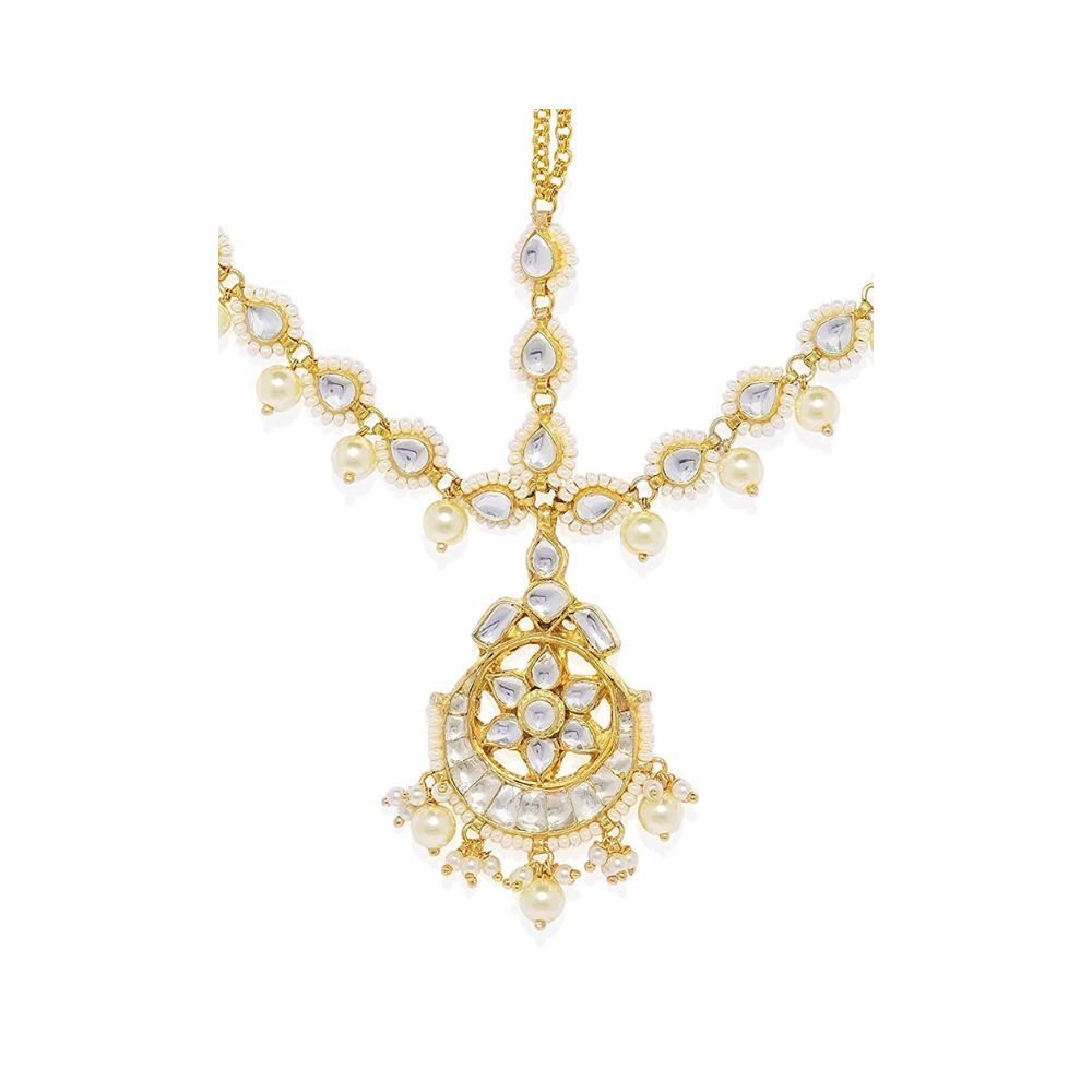 Accessher Traditional Gold Plated Bridal Sheeshphool Mathapatti