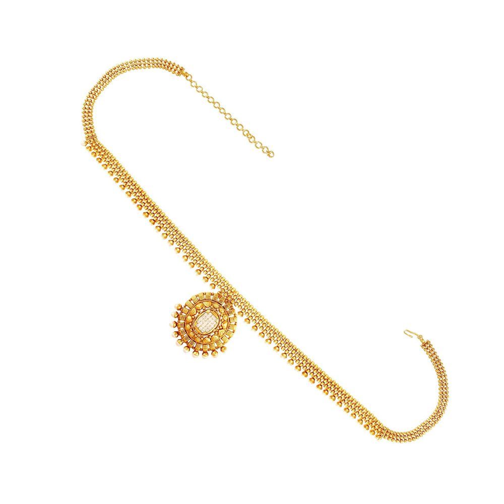 ACCESSHER Traditional Golden & White Kamarband