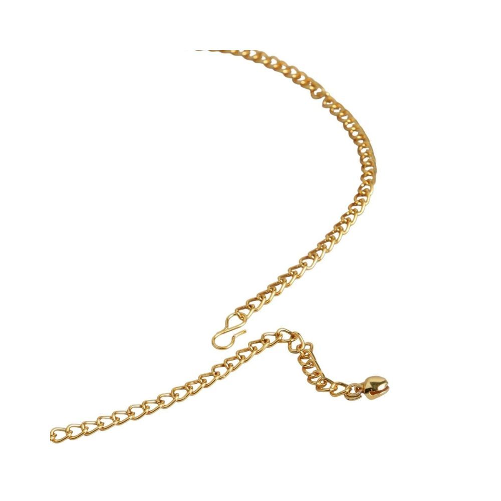 Accessher Women White & Gold Plated Pearls Kamarband For Women
