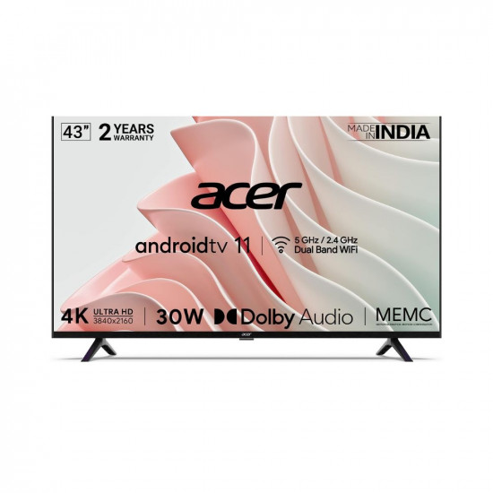 Acer 109 cm 43 inches I Series 4K Ultra HD Android Smart LED TV AR43AR2851UDFL Black