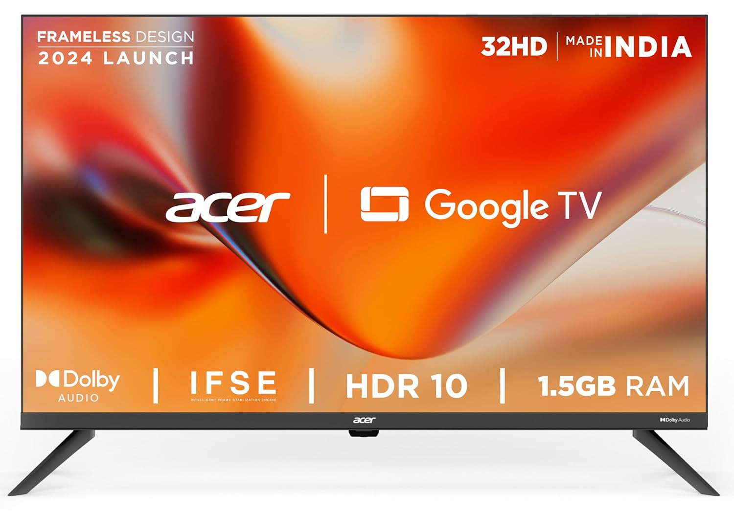 Acer 80 cm 32 inches J Series HD Ready Smart Google TV Black