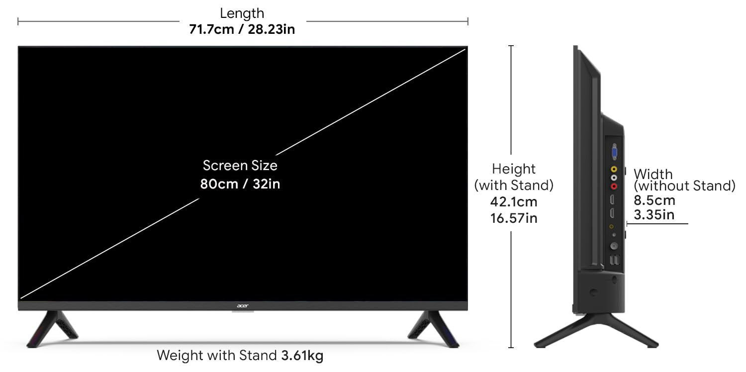 Acer 80 cm32 inches Advanced N Series Standard LED TV AR32NSV53HDFL Black