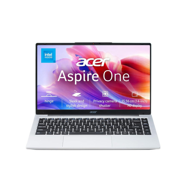 Image of Acer Aspire (2026) Intel Celeron Dual Core N4500 - (12 GB/256 GB SSD/Intel UHD Graphics/Windows 11 Home) Thin and Light Laptop/14.0" HD Display/Pure Silver/1.3 Kg/MS Office 2024