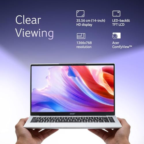 Acer Aspire 2026 Intel Celeron Dual Core N4500 - 12 GB256 GB SSDIntel UHD GraphicsWindows 11 Home Thin and Light Laptop140 HD DisplayPure Silver13 KgMS Office 2024 - Image 4
