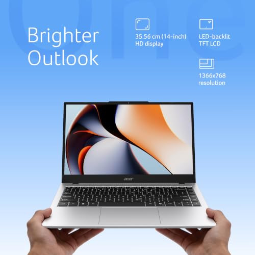 Acer Smartchoice Aspire One AMD Ryzen 5-40Office 2024  M365 Basic 8GB LPDDR5 RAM 512GB SSD 1403556cm WXGA Display Win 11 Home Pure Silver 148KG A114-43 Thin and Light Laptop - Image 4