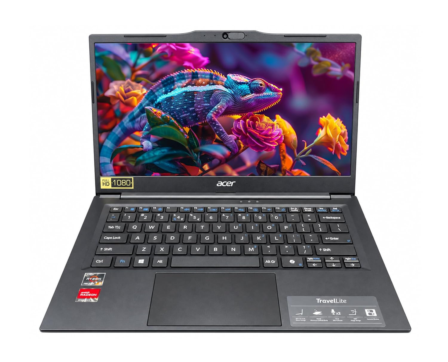 Acer Travel Lite 2026 AMD Ryzen 5 Hexa Core 7430U - 16 GB512 GB SSDAMD Radeon GraphicsWindows 11 Home TL04-41M Light Laptop140 FHD DisplayBlackMetal BodyCopilot Key134 KgMSO 2024 - Image 1