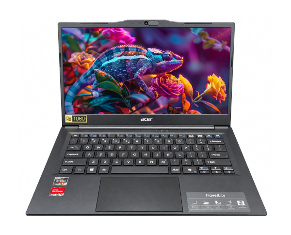 Image of Acer Travel Lite (2026) AMD Ryzen 5 Hexa Core 7430U - (16 GB/512 GB SSD/AMD Radeon Graphics/Windows 11 Home) TL04-41M Light Laptop/14.0" FHD Display/Black/Metal Body/Copilot Key/1.34 Kg/MSO 2024
