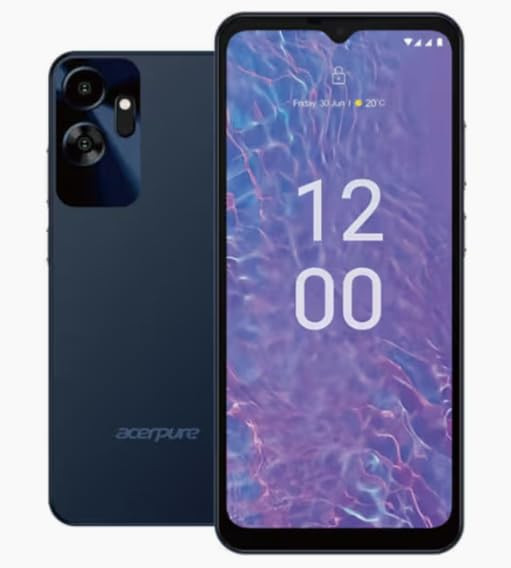 acerpure Acerone Liquid 4G Smartphone Blue 4GB RAM 64GB Storage with 65 IPS Display 20MP Rear Camera 5000mAh Battery Android 14 Octa-Core MT6765 Processor