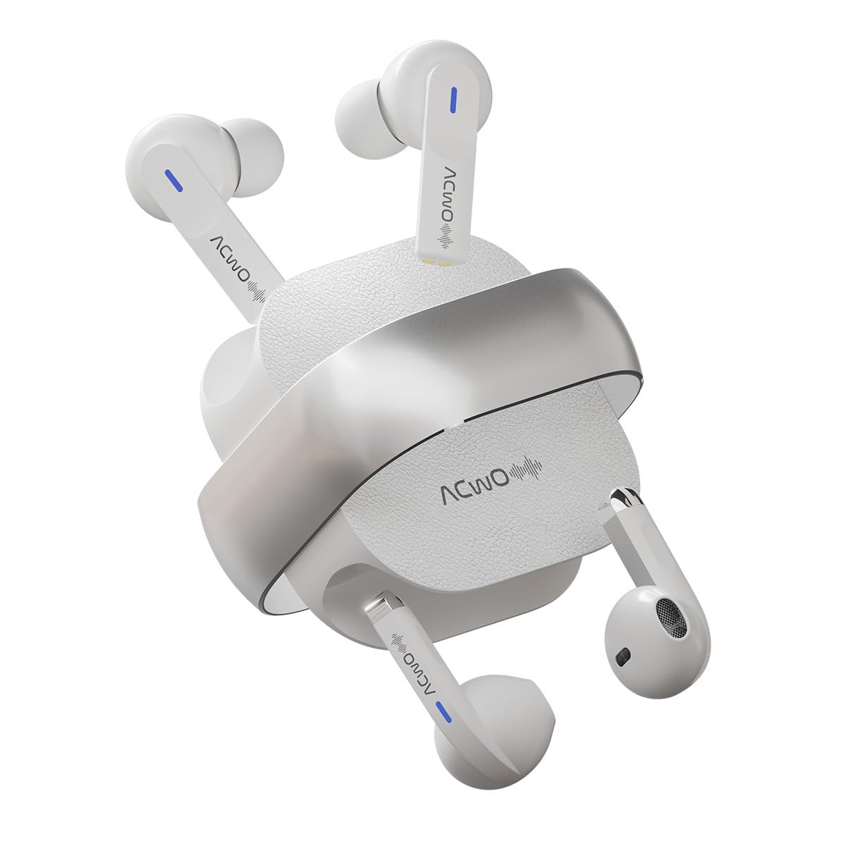 ACwO DwOTS Fire Indias First in-Ear  Half-in-in Ear Earbuds in one case 33 EQ Modes Wireless Charging Enabled AI-ENC with Quad Mic Cosmic Silver