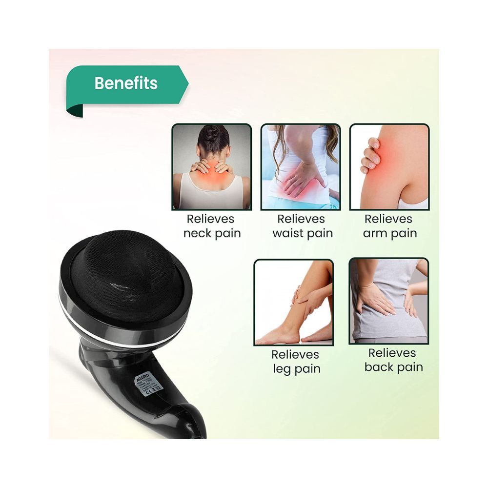 AGARO Atom Electric Handheld Full Body Massager with 3 Massage Heads