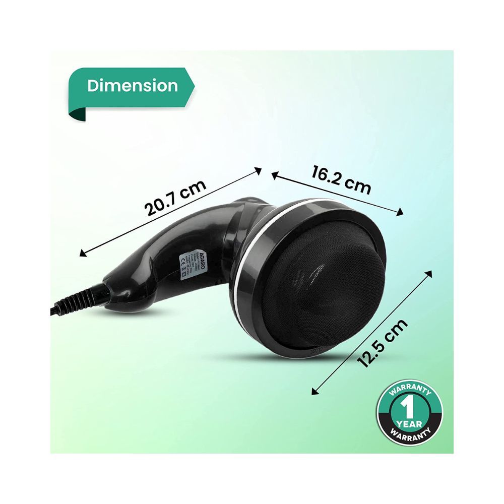 AGARO Atom Electric Handheld Full Body Massager with 3 Massage Heads