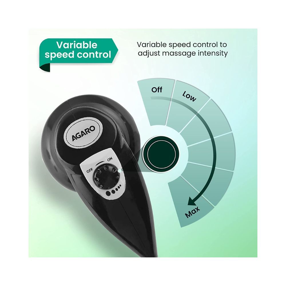 AGARO Atom Electric Handheld Full Body Massager with 3 Massage Heads