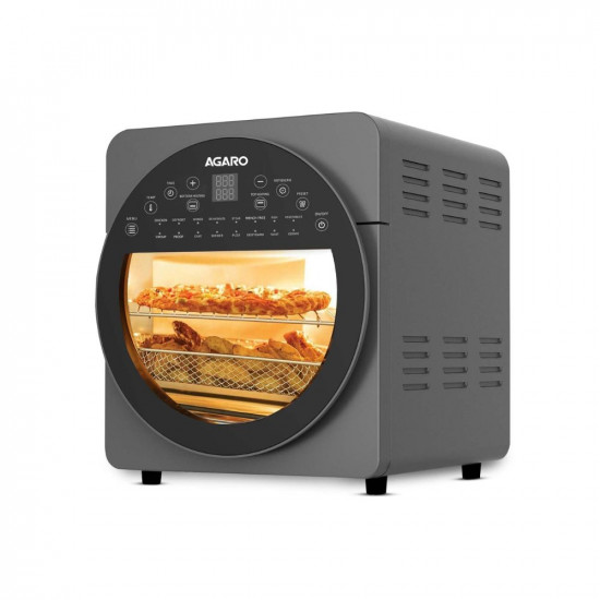 AGARO Elite Air Fryer For Home, 14.5L, Rotisserie Convection Oven, 1700W, Electric Oven, 16 Preset Menus, Digital Display, Touch Control, Bake, Roast, Toast, Defrost, Dehydrate, Keep Warm, Dark Grey
