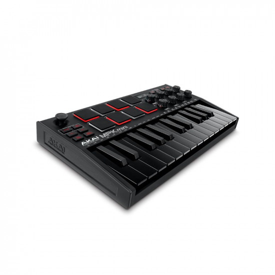 Akai Professional MPK mini MK3 – 25 Key USB MIDI Keyboard Controller With 8 Backlit Drum Pads, 8 Knobs and Music Production Software included (Black)