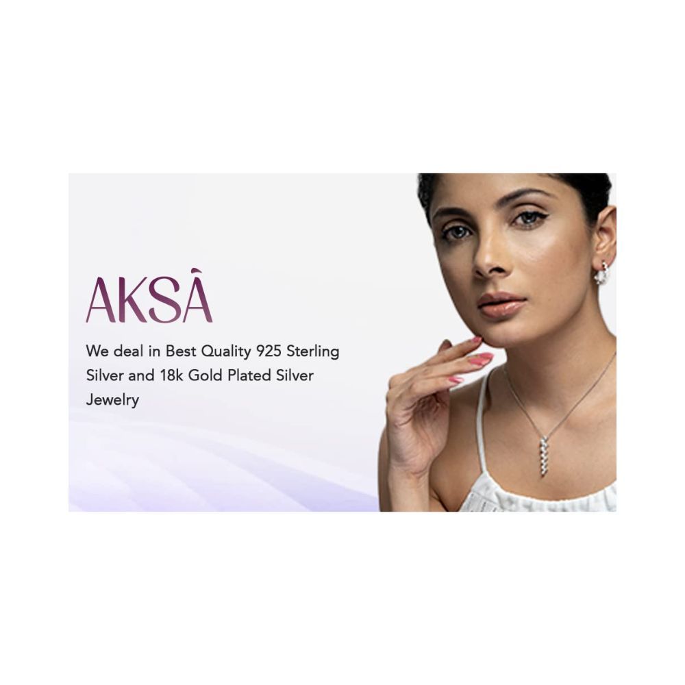AKSA Square Silver Wired Nose Pin For Girls And Women 925 Pure Silver | Certificate of Authenticity for Silver