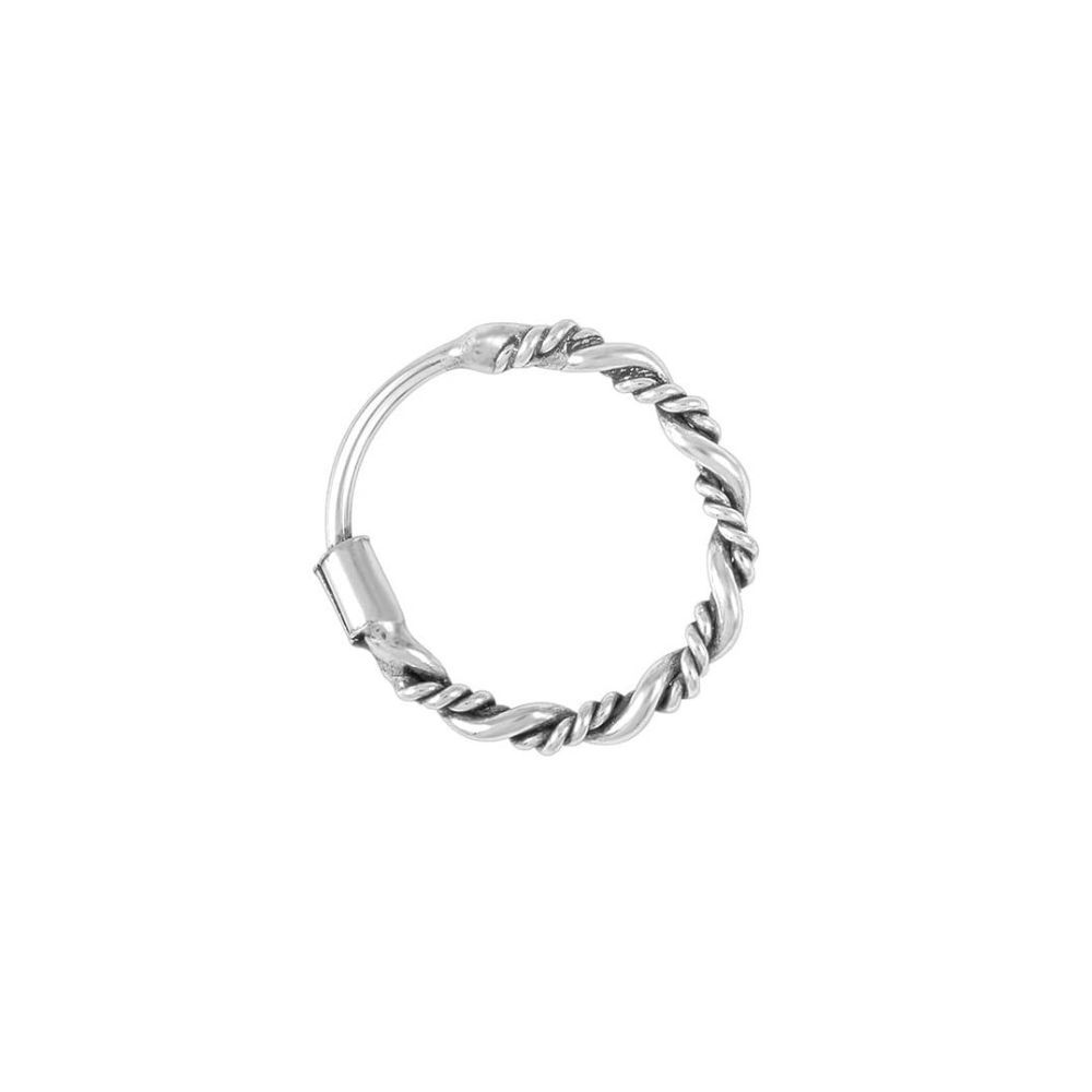AKSA Weave Twist Silver Nose Ring For Girls And Women 925 Pure Silver