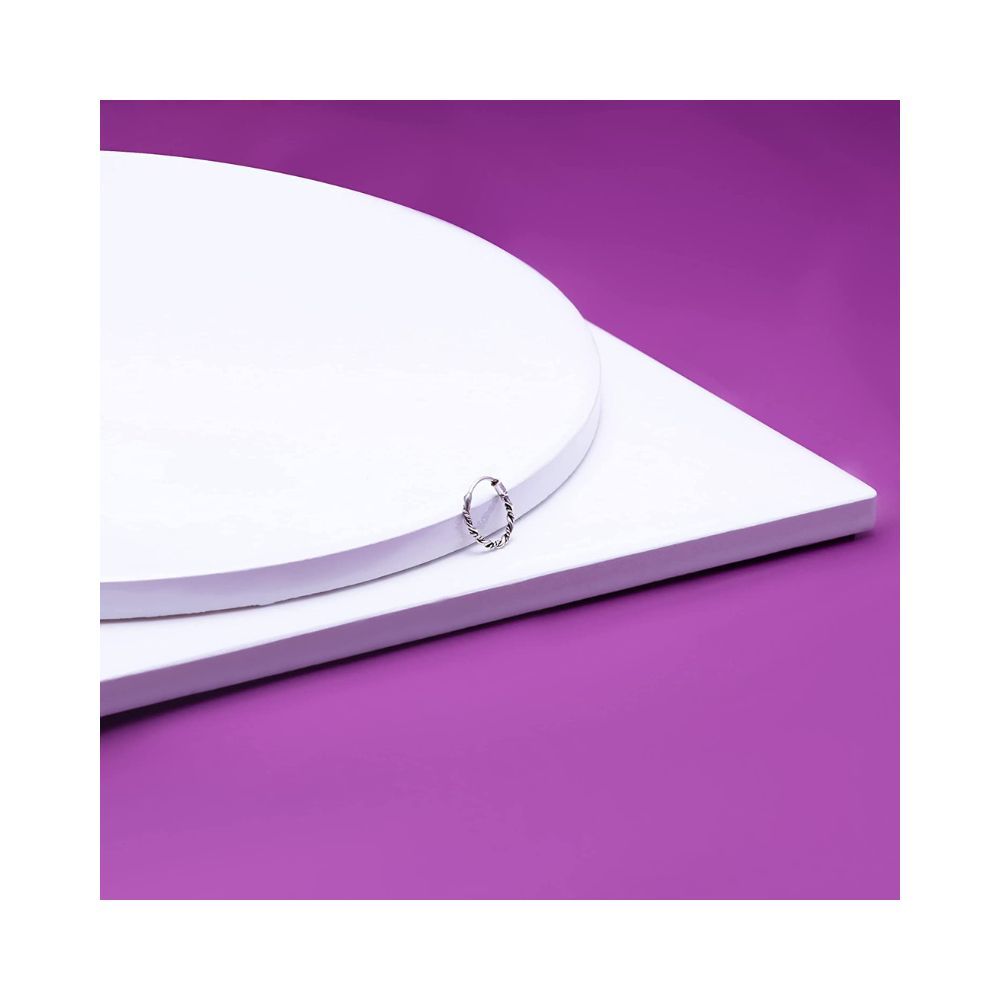 AKSA Weave Twist Silver Nose Ring For Girls And Women 925 Pure Silver