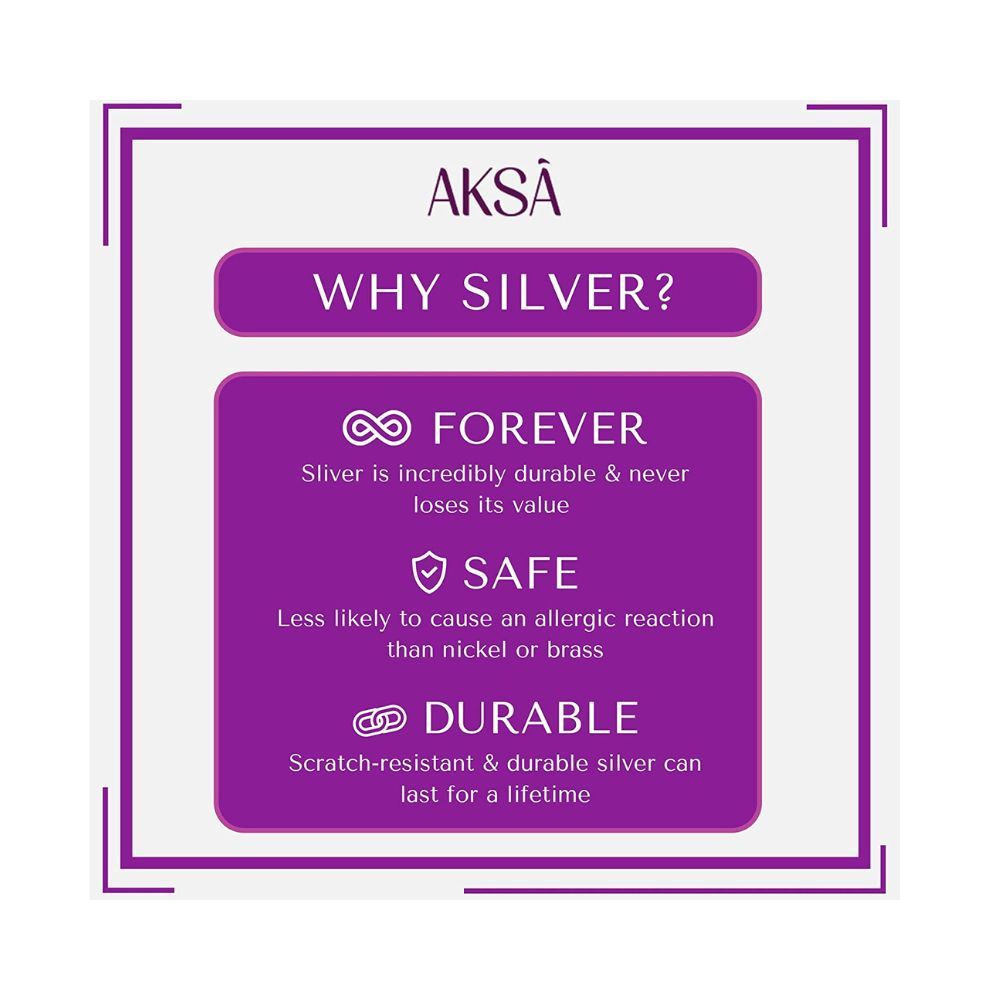 AKSA Wired Loop Silver Nose Ring For Girls And Women 925 Pure Silver | Certificate of Authenticity for Silver
