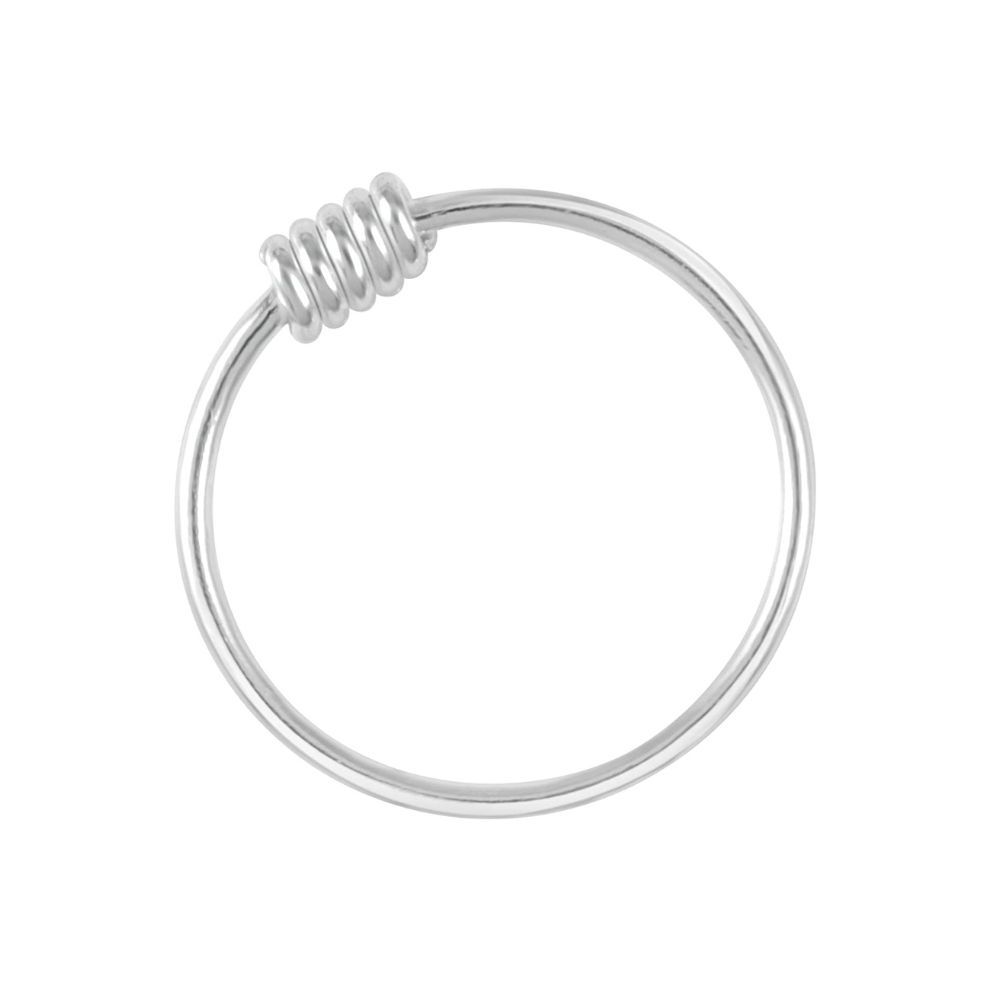 AKSA Wired Loop Silver Nose Ring For Girls And Women 925 Pure Silver | Certificate of Authenticity for Silver