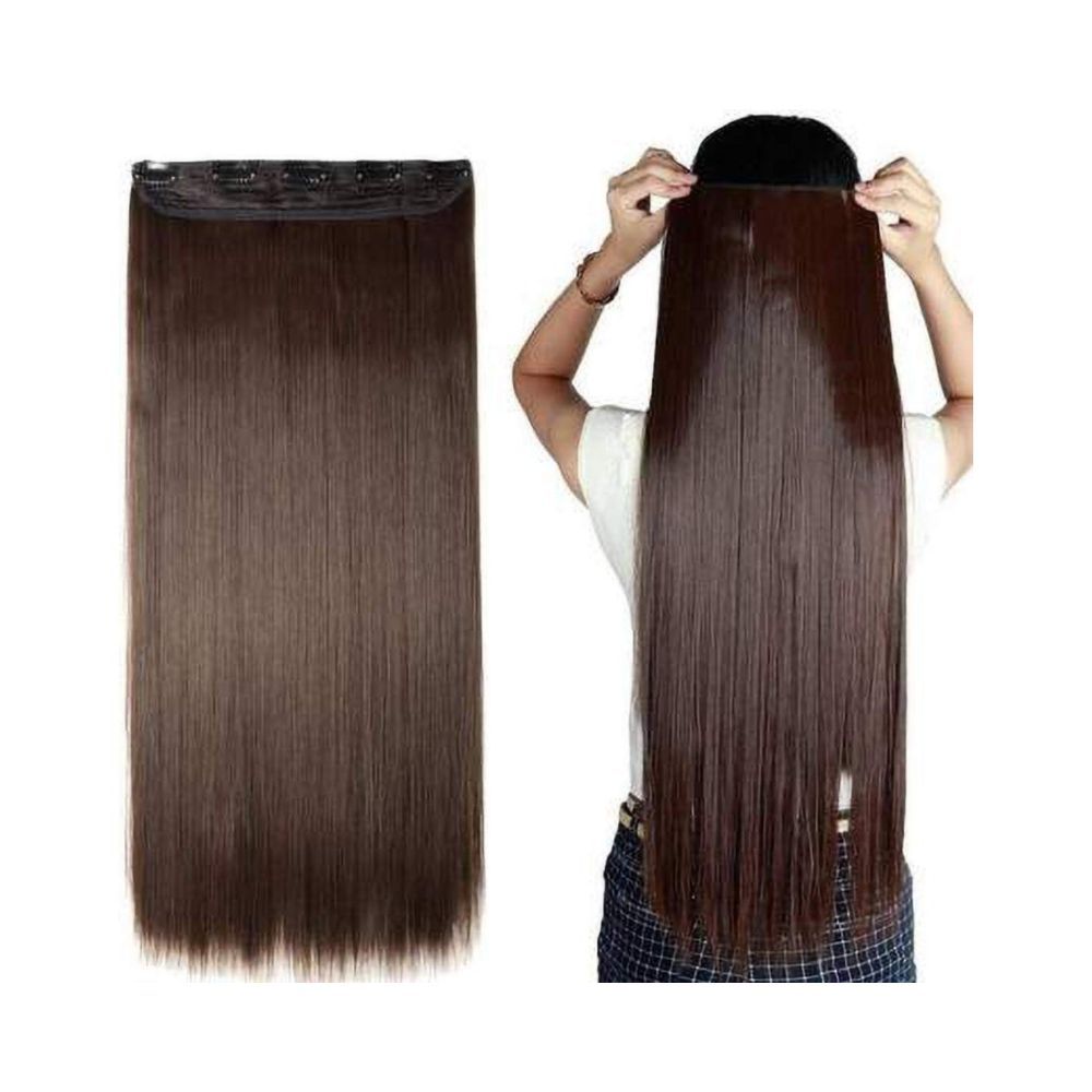 Alizz Dark brown Straight Hair extension wig natural long hair stylish wig artificial claw hair wig for girls hair bun