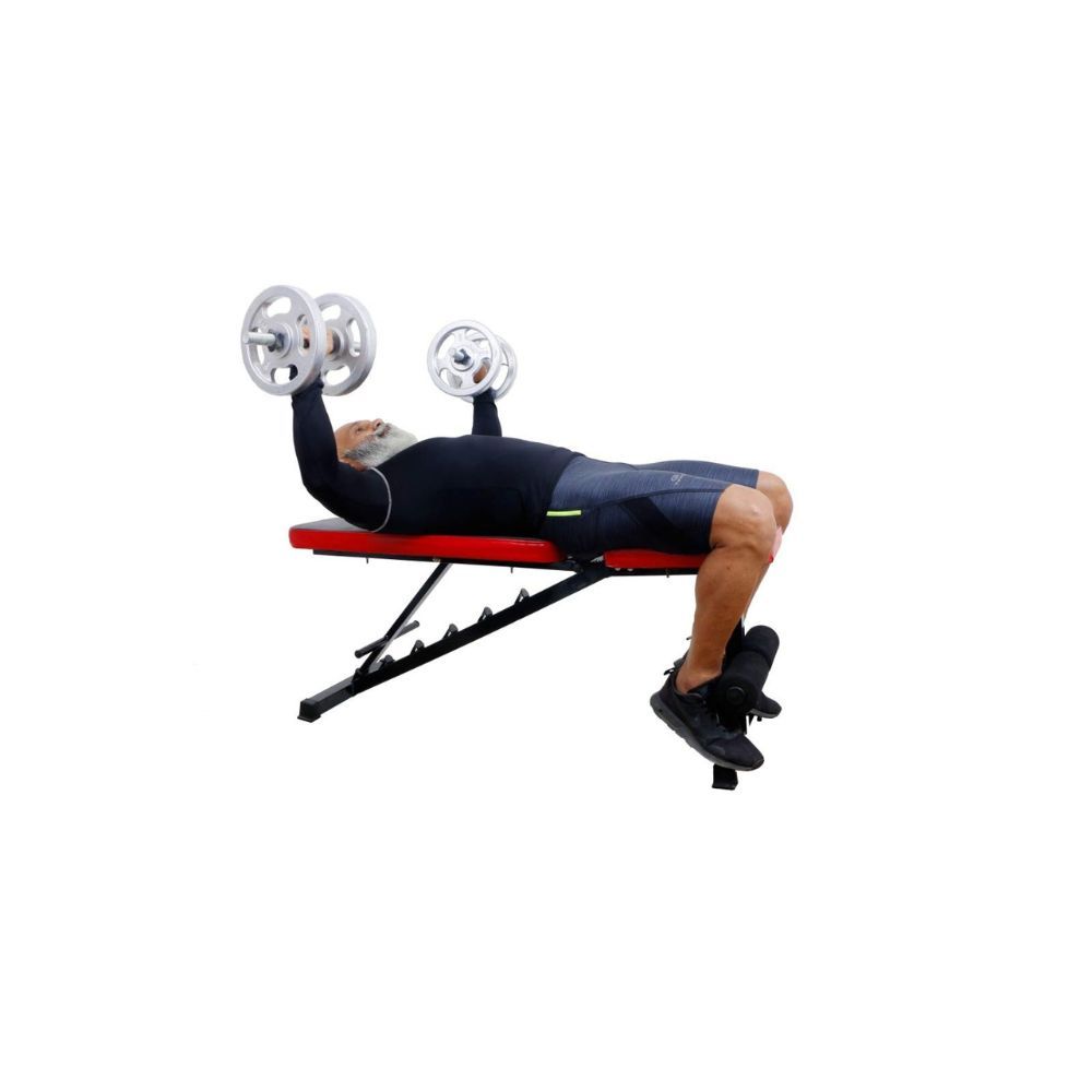 Allyson Fitness Adjustable Incline, Decline and Flat Bench for Weight Strength Training, Sit Up - Weight Capacity 350 Kg (Black)
