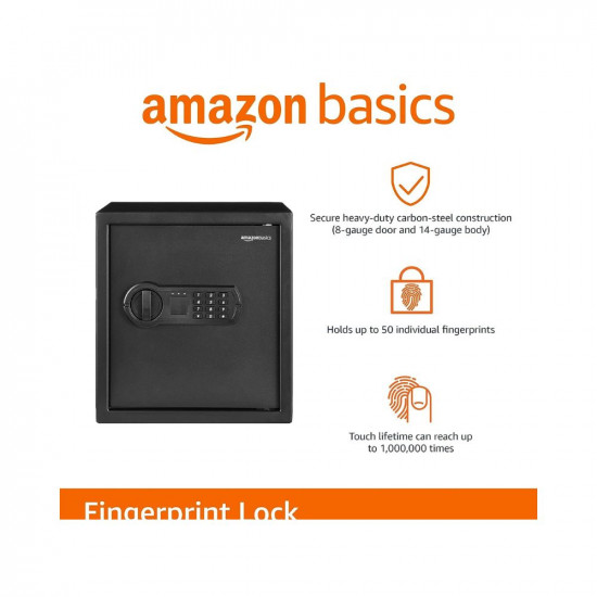amazon basics Digital Safe With Electronic Keypad Locker For Home , 33L, Black