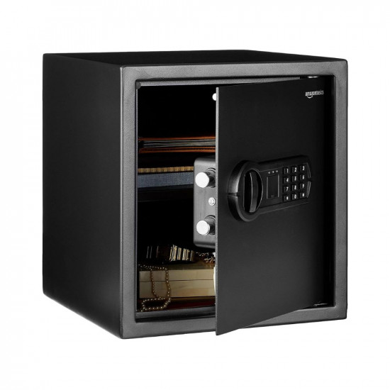 amazon basics Digital Safe With Electronic Keypad Locker For Home , 33L, Black