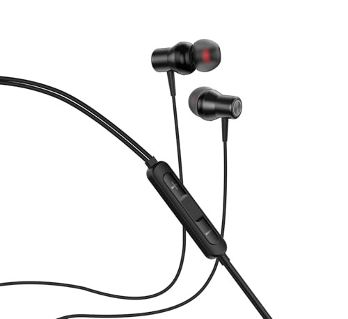 amazon basics EP2 in Ear Type C Wired Earphones with Mic Tangle Free 118 Metre Cable Metallic Design 10mm Drivers in Line Mic  Volume Controller Black