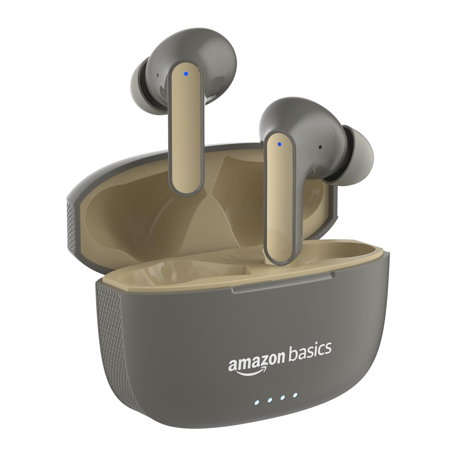amazon basics TWS in-Ear Earbuds AB-A8 with Fast Charging up to 50 Hours of Playtime  Dual 10mm Driver  IPX4 Water-Resistance  Bluetooth 53  Charging Case with Mic  Touch Control Beige