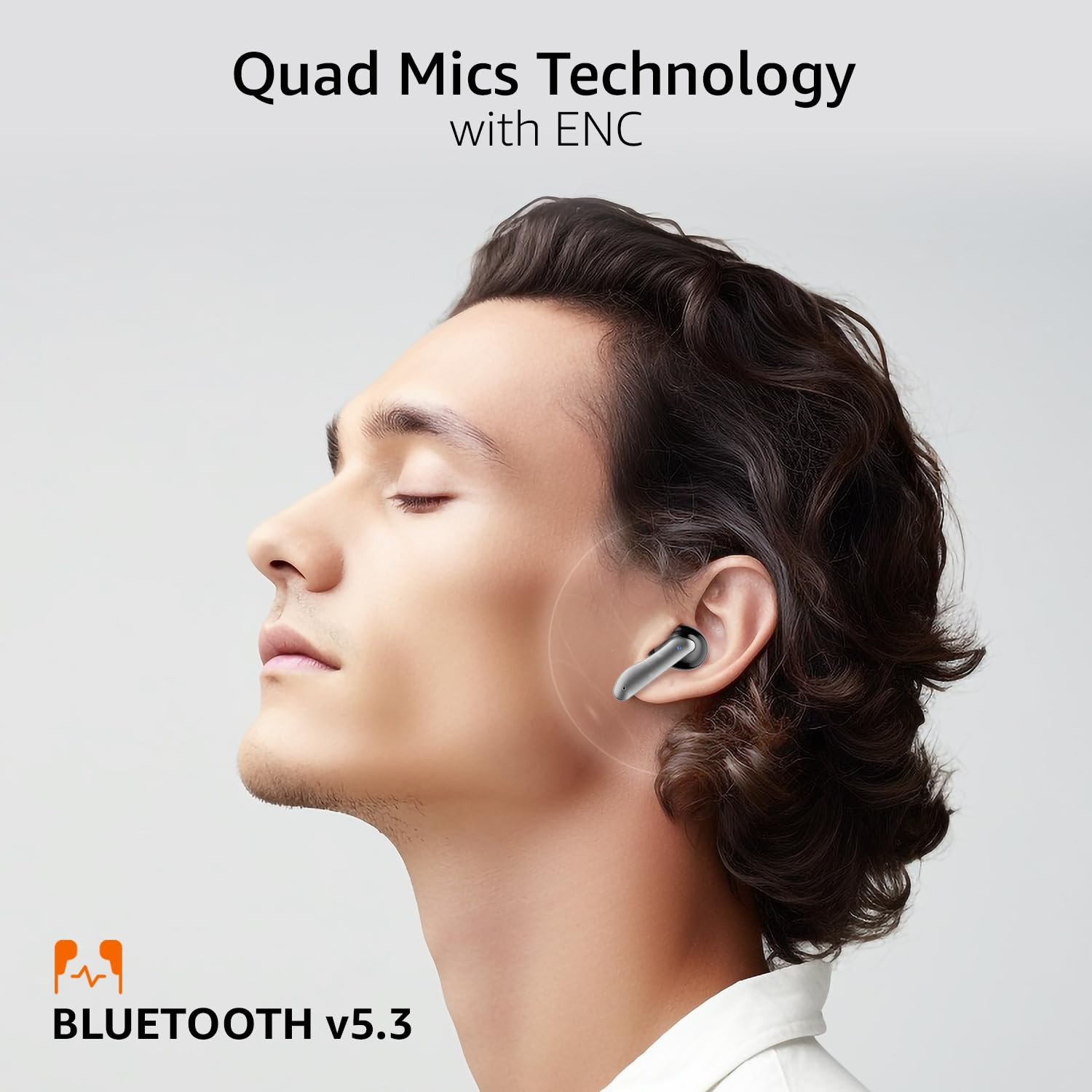 amazon basics TWS in-Ear Earbuds AB-T01A with Fast Charging up to 50 Hours of Playtime  Dual 10mm Driver  IPX4 Water-Resistance  Bluetooth 53  Charging Case with Mic  Touch Control Black