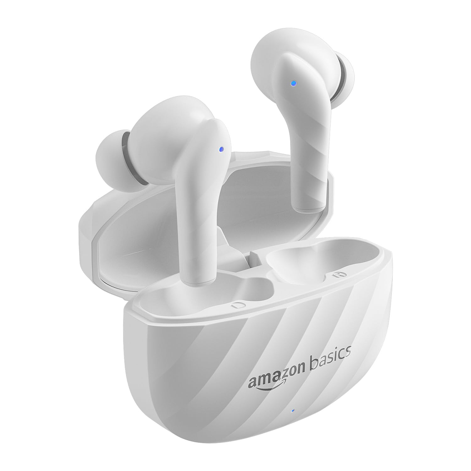 amazon basics TWS in-Ear Earbuds AB-T10 with Fast Charging up to 50 Hours of Playtime  Dual 10mm Driver  IPX4 Water-Resistance  Bluetooth 53  Charging Case with Mic  Touch Control White