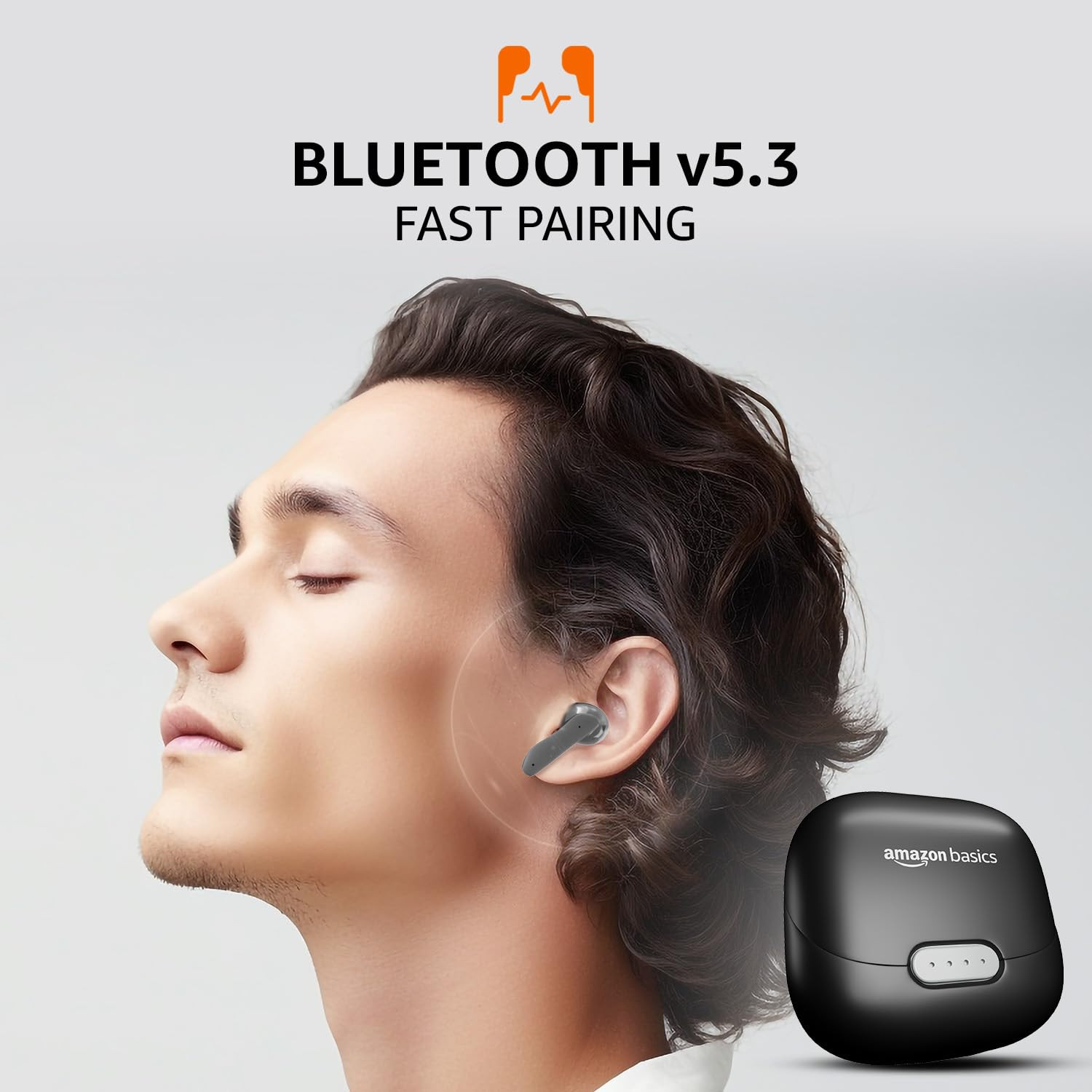 amazon basics TWS in-Ear Earbuds P65 with Fast Charging up to 65 Hours of Playtime  Dual 10mm Driver  IPX4 Water-Resistance  Bluetooth 53  Quad Mic with ENC  Touch Control Black