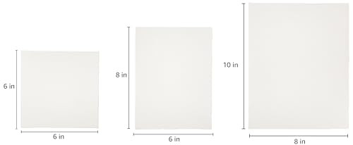 Brand - Solimo Cotton Canvas Boards for Painting (8x10, 6x8, 6x6  Combo Pack of 9,White)