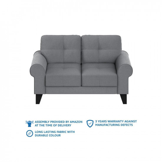 Amazon Brand - Solimo Firhouse 2 Seater Sofa (Fabric, Steel Grey)