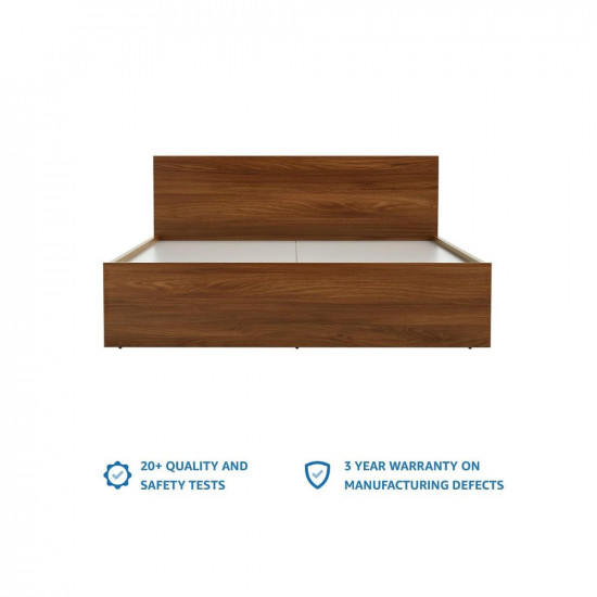 Amazon Brand - Solimo Medusa Engineered Wood Queen Size Bed Without Storage - (Walnut Finish_Brown)