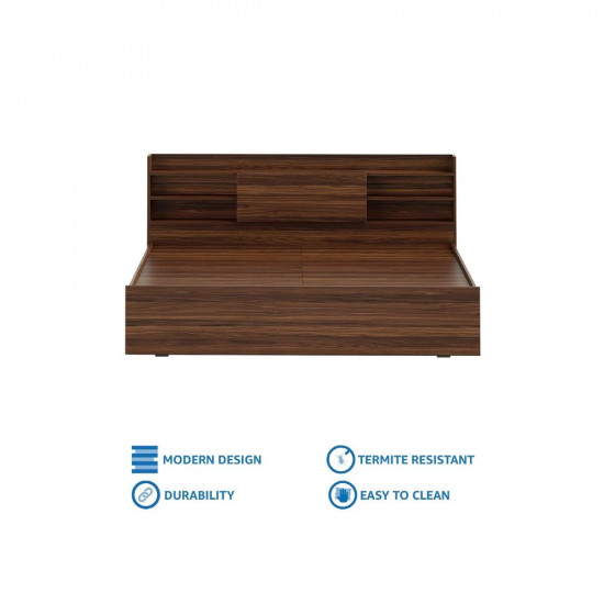 Amazon Brand - Solimo Picton Engineered Wood King Size Bed without Storage (Walnut)